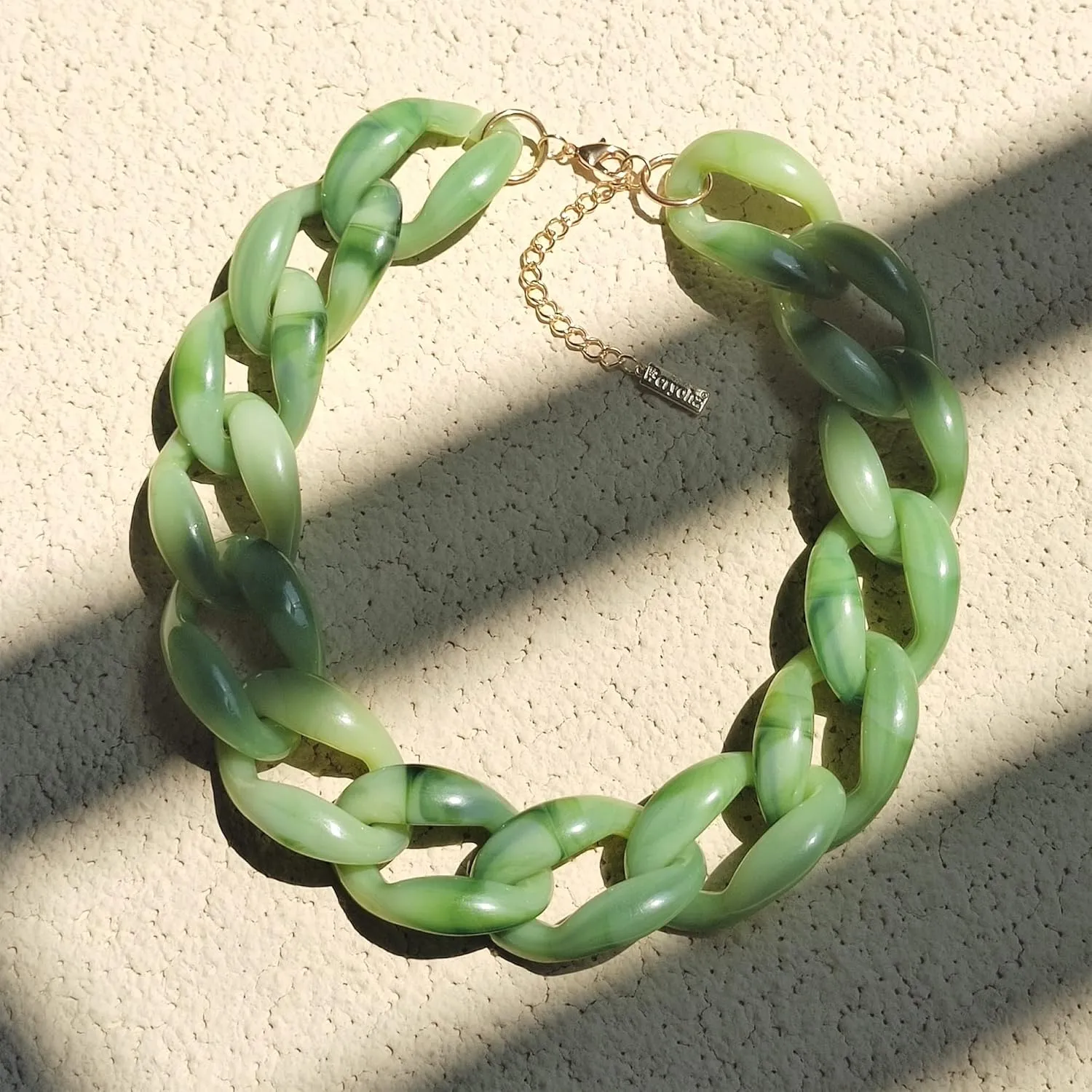 Statement Chunky Choker Fashion Acrylic Cable Link Chain Necklace for Women