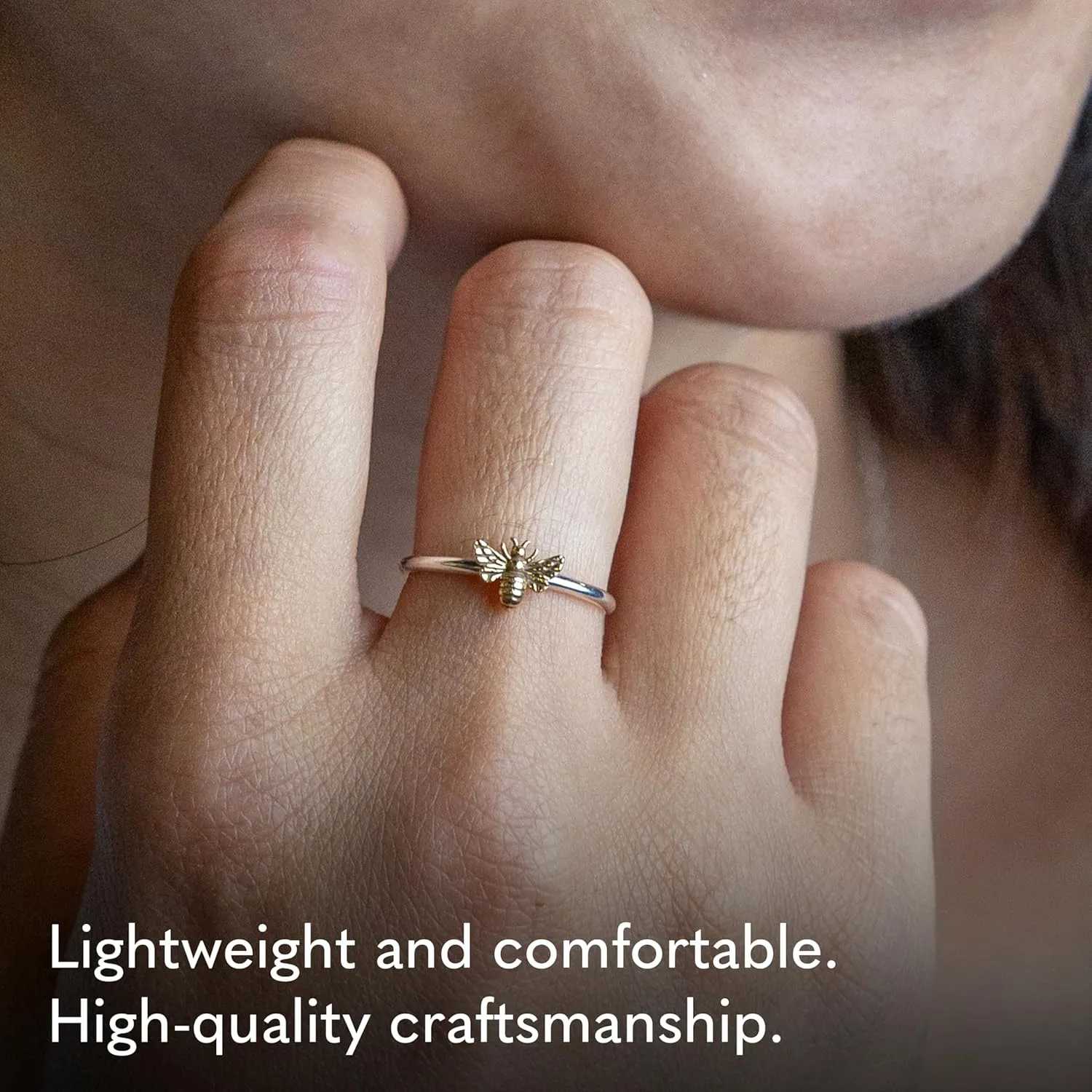 Sterling Silver & Bronze Ring - Modern, Insect Theme, Stackable Ring for Women, Gift for Women, Valentine's Day