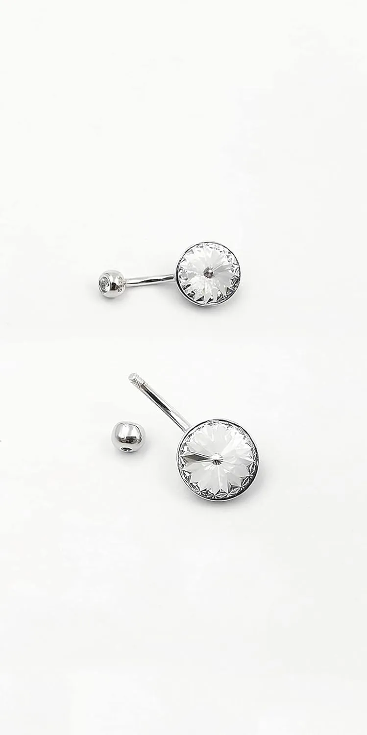 Sterling Silver Belly Button Rings, Real 925 Sterling Silver, 14G Sterling Silver Navel Rings, High Polished Smooth Surface, Resists Allergy, 925 Silver Belly Piercing