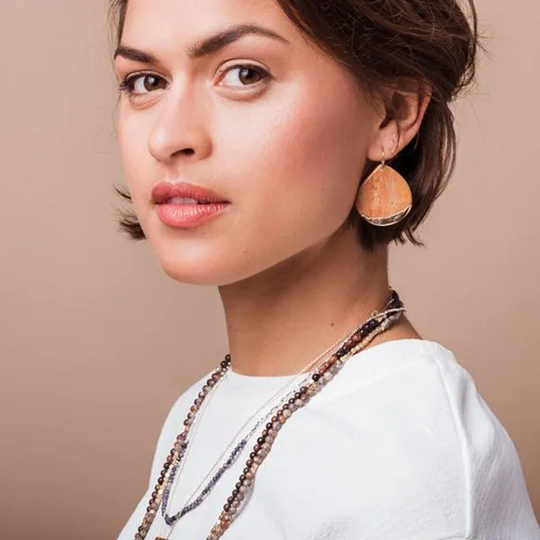 Stone Dipped Teardrop Earring