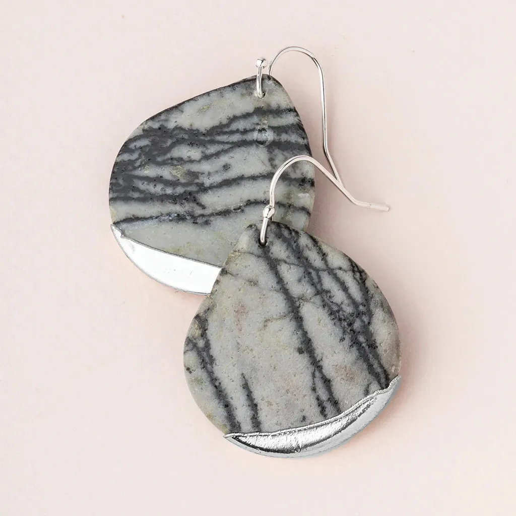 Stone Dipped Teardrop Earring