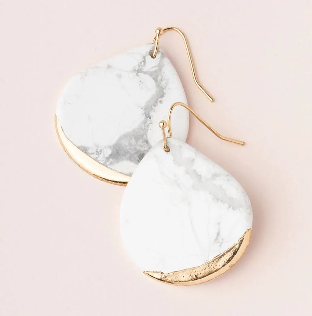 Stone Dipped Teardrop Earring