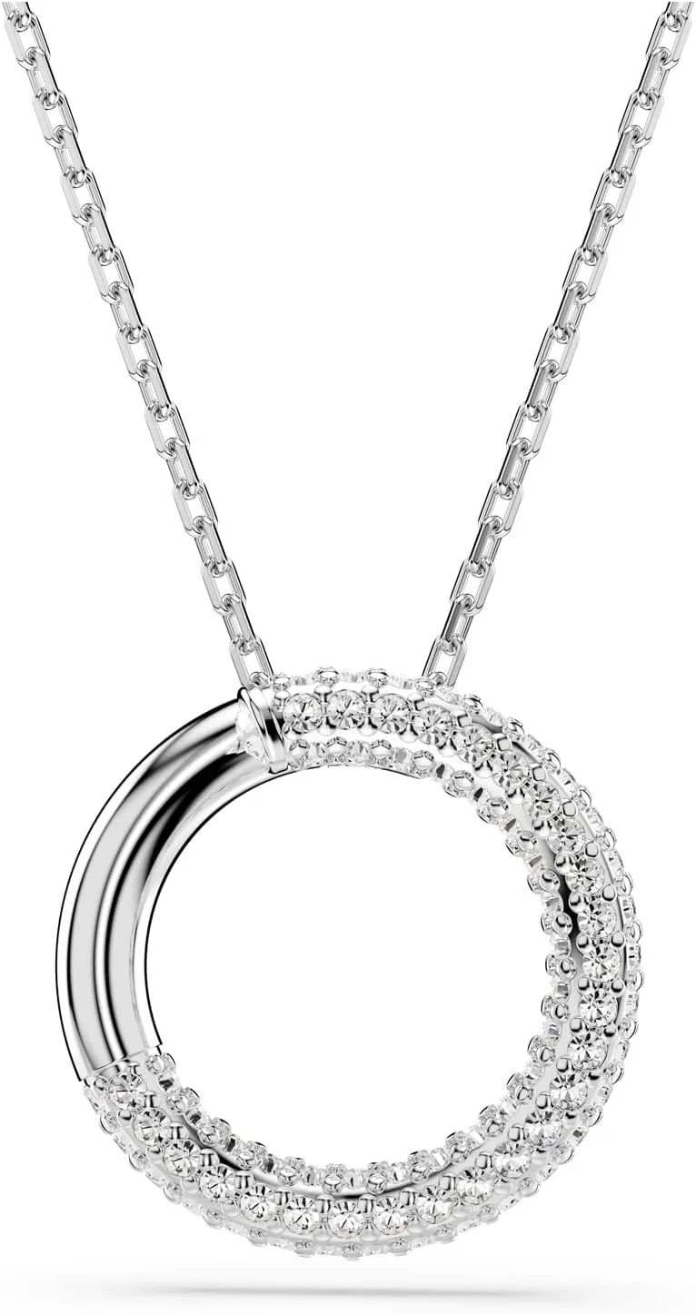 Swarovski Dextera Pendant, Pav, Clear, Rhodium Finished