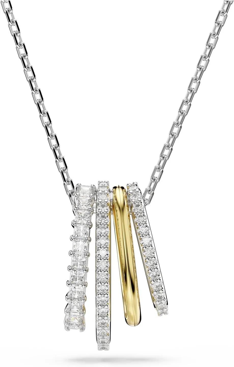 Swarovski Hyperbola Pendant, Mixed Cuts, Clear, Mixed Metal Finish