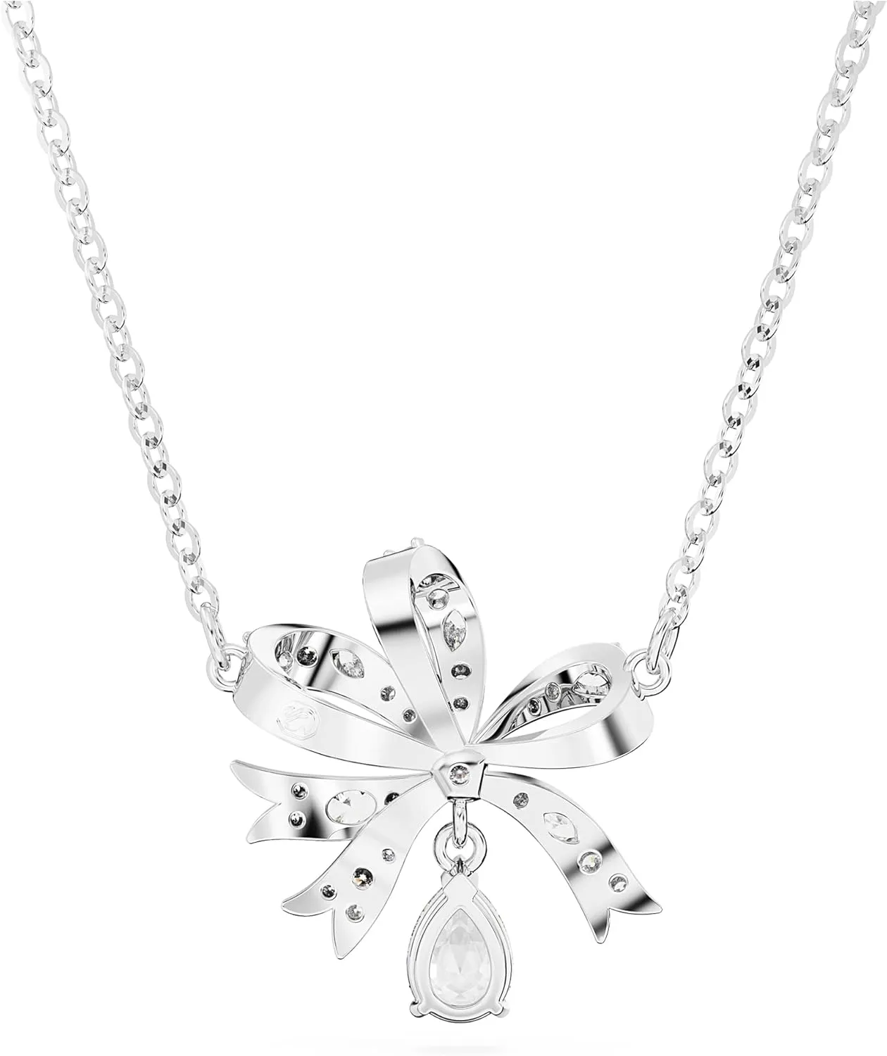 SWAROVSKI Volta Necklace, Earrings, and Bracelets Jewelry Collection, Bow-Inspired Clear Crystals with Rhodium Finish