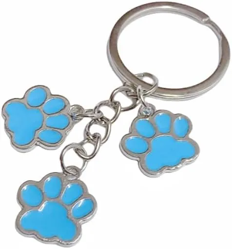 tenghong2021 Cute Acrylic Crystal Cat Dog Claw Charms Enameled Keyring Funny Animal keychain for Women Purse Bag Accessories
