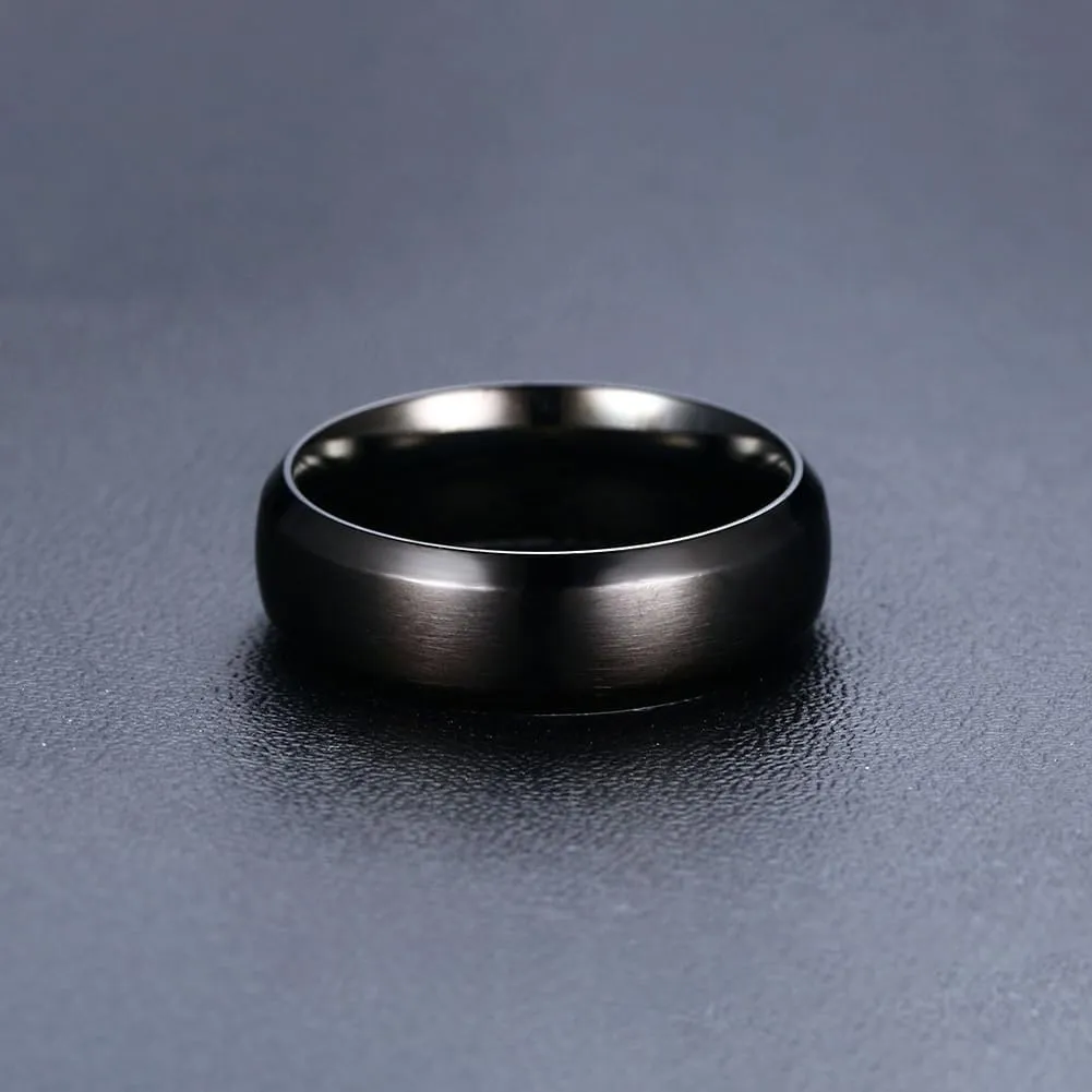 TTVOVO Mens Brushed Matte Ring Wedding Band 4MM/6MM/8MM/10MM Black/Blue/Silver Stainless Steel Rings for Men Women Wedding Engagement Bands Matte Finish Beveled Polished Edge Comfort Fit US Size 4-15