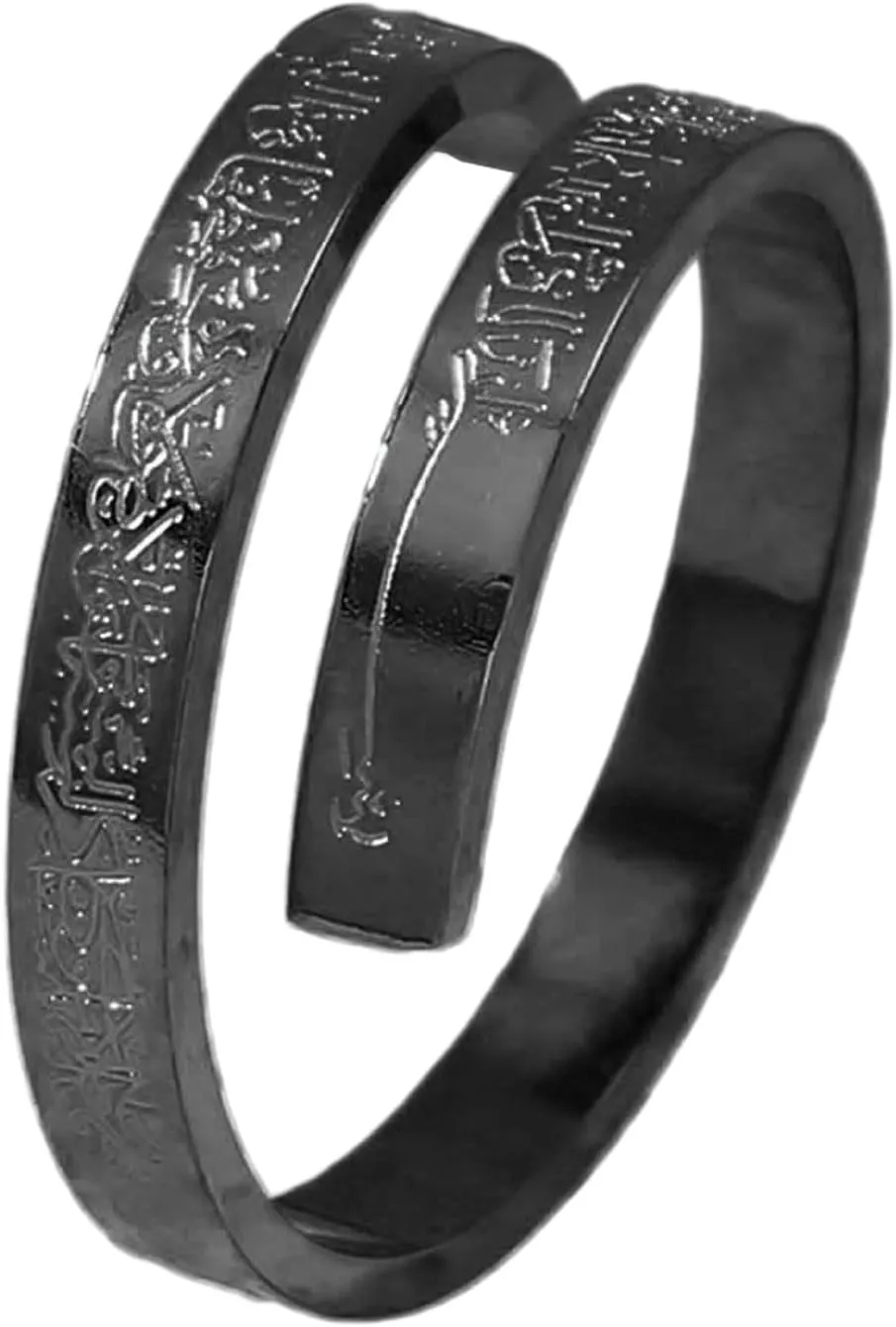 Unique Style Ayatul Kursi Carved Stainless Steel Rings Jewelry Modern Ayaturkuler Carved Rings Ornament Vintage Rings, as show