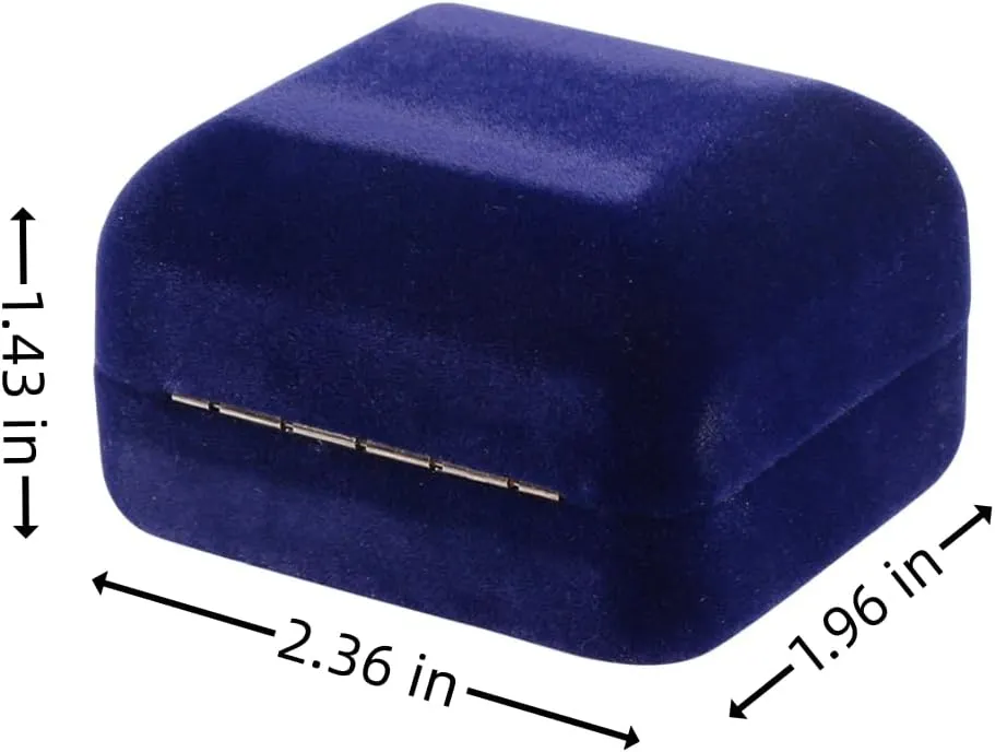 Velvet Metal Glossy with LED Jewelry Gift Box for Proposal, Engagement, Wedding - Easy to fit into Your Pocket or Handbag - Blue