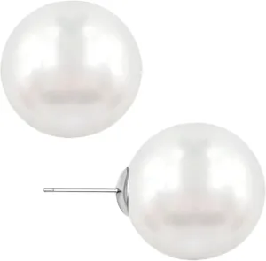 White Pearl Studs Earrings for Women, Love Earrings Valentines Day Earrings Girlfriends Wife Jewelry Gifts