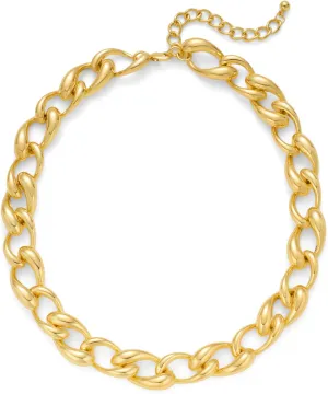 WOWORAMA Chunky Gold Necklace for Women Men Thick Chunky Chain Choker Necklace Unisex Trendy OT Toggle Necklace Cool Gold Statement Necklaces